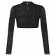 Spitzen Dirndlbluse Kelly in schwarz mit langem Arm von Waldorff