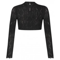 Spitzen Dirndlbluse Kelly in schwarz mit langem Arm von Waldorff