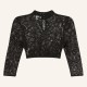 Hochgeschlossene Dirndlbluse Babsi in schwarz mit 3/4 Arm von Hammerschmid