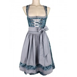 60 cm - Dirndl Zakia in petrol mit Schnürung - Krüger