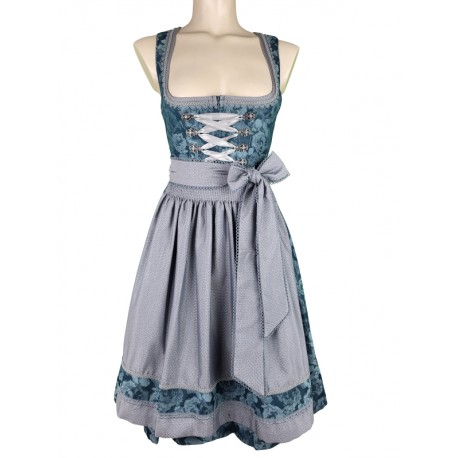 60 cm - Dirndl Zakia in petrol mit Schnürung - Krüger