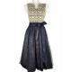 70 cm - Dirndl von Glanz & Zauber mit Stretch in sandgold mit schwarz