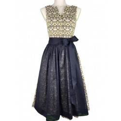 70 cm - Dirndl von Glanz & Zauber mit Stretch in sandgold mit schwarz