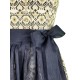 70 cm - Dirndl von Glanz & Zauber mit Stretch in sandgold mit schwarz