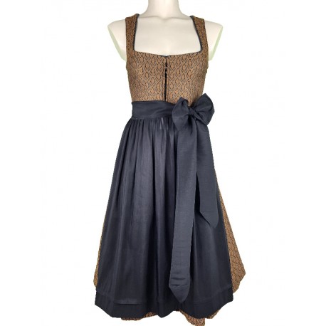 70 cm - Dirndl Kasandra in schwarz mit cognac von Wenger