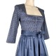 70 cm - Dirndl mit 7/8 Arm in blau von Glanz & Zauber mit Stretch in salbei