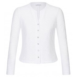 Bluse mit langem Arm in weißer Blätterspitze - Waldorff