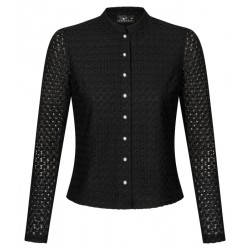 Bluse mit langem Arm in schwarzer Spitze - Waldorff