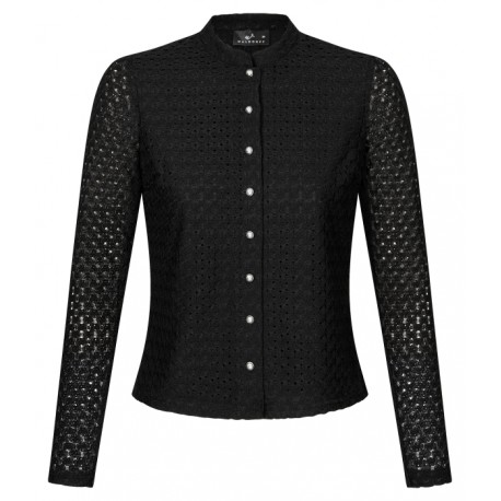 Bluse mit langem Arm in schwarzer Spitze - Waldorff