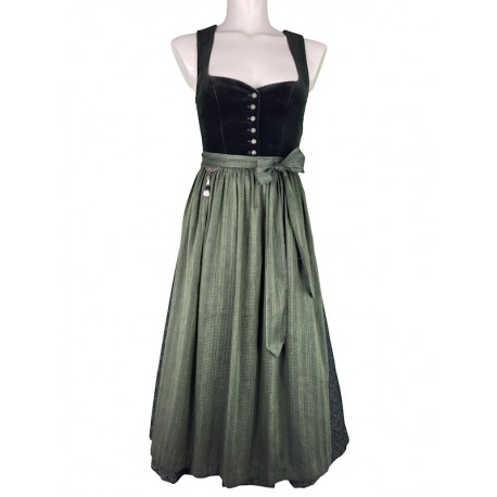 80 cm - Dirndl Julia mit Samtmieder in oliv von Wenger
