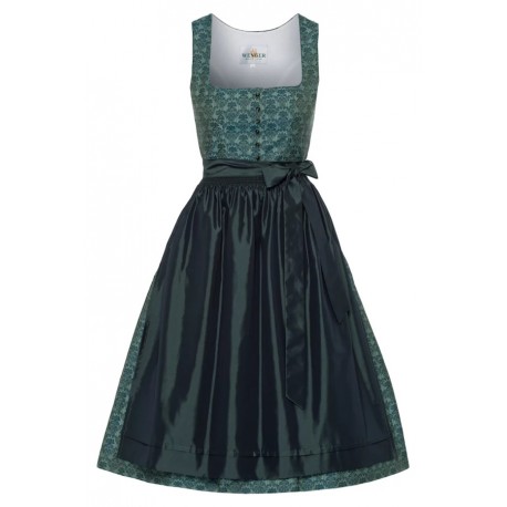 70 cm - Dirndl Renate in petrol mit oliv von Wenger
