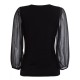Shirt Paris schwarz mit langem Ballonarm - Wenger