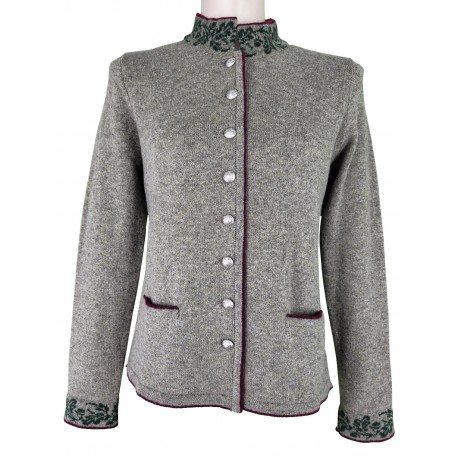 Astrifa - Strickjacke Absberg in pfeffer aus Merinowolle