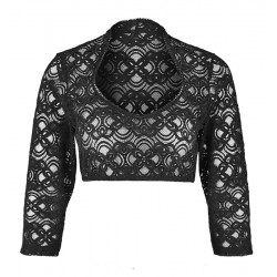 Spitzen Dirndlbluse in schwarz mit 3/4 Arm - Nina von C.