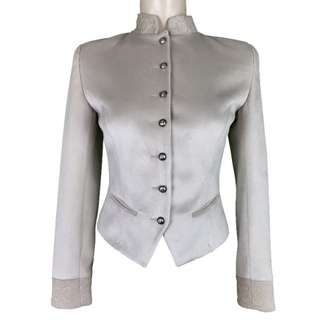 Trachtenjacke Chantal aus Samt in offwhite - Trachten Deiser