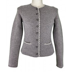 Astrifa - Strickjacke Capri mit Schoßerl aus Merinowolle in beige