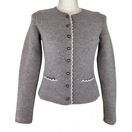 Astrifa - Strickjacke Capri mit Schoßerl aus Merinowolle in beige