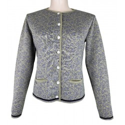 Hammerschmid- Strickjacke Hallau in schilf mit blue