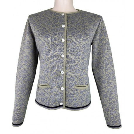 Hammerschmid- Strickjacke Hallau in schilf mit blue