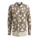 Bluse mit Hemdkragen in camel print - Milano Italy