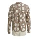 Bluse mit Hemdkragen in camel print - Milano Italy
