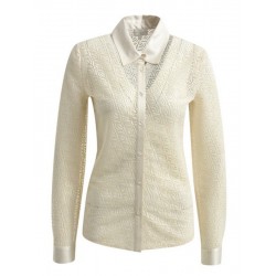 Bluse mit Hemdkragen in offwhite - Milano Italy