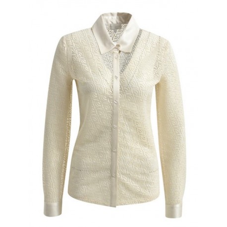 Bluse mit Hemdkragen in offwhite - Milano Italy