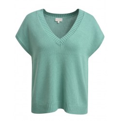 Pullunder in Sage Green mit V-Ausschnitt - Milano Italy