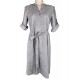 Leinen Kleid mit Pfoad in taupe - Waldorff