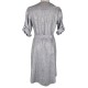 Leinen Kleid mit Pfoad in taupe - Waldorff