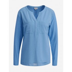 Blusen Shirt in azur mit langem Arm - Milano Italy