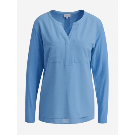 Blusen Shirt in azur mit langem Arm - Milano Italy