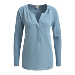 Blusen Shirt in rauchblau mit langem Arm - Milano Italy