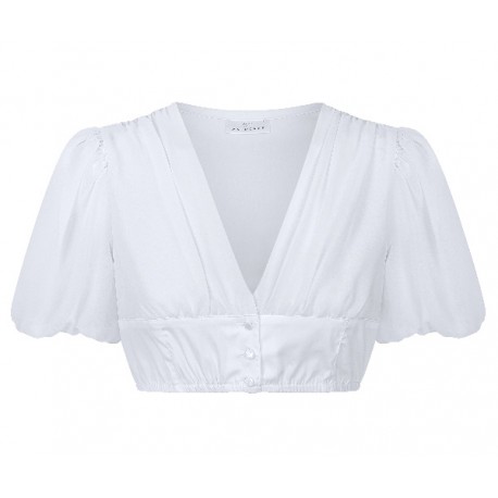 Dirndlbluse Malina mit V-Auschnitt und Ballonarm - Waldorff