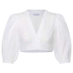 Dirndlbluse mit V-Ausschnitt und Ballonarm - Waldorff
