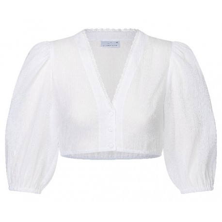Dirndlbluse mit V-Ausschnitt und Ballonarm - Waldorff