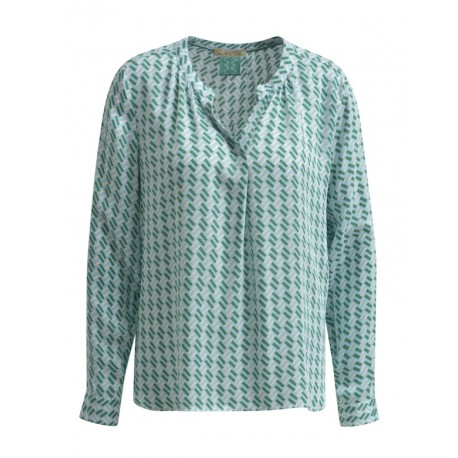 Bluse mit Stehkragen in iceblue Print - Smith&Soul