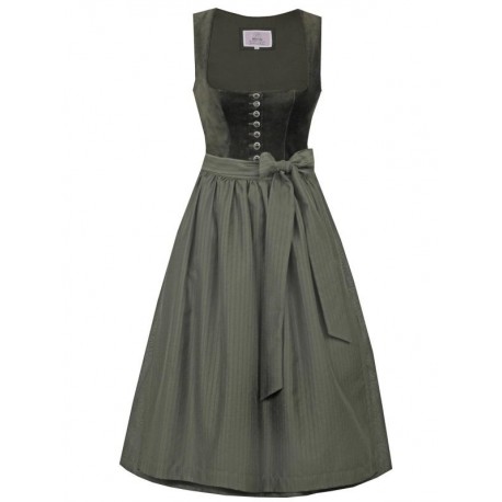 75 cm - Samt Dirndl Nußdorf in oliv von Marjo