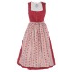 75 cm - Dirndl in kirschrot mit Rosen-Schürze - Berwin