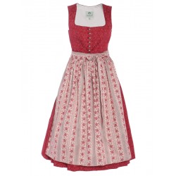 75 cm - Dirndl in kirschrot mit Rosen-Schürze - Berwin
