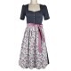 70 cm - Dirndl Waris mit Arm in schwarzgrau von Wenger