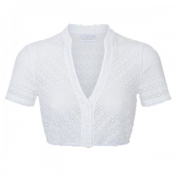 Spitzen Dirndlbluse mit Stehkragen und V-Ausschnitt - Waldorff