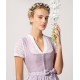 Spitzen Dirndlbluse mit Stehkragen und V-Ausschnitt - Waldorff