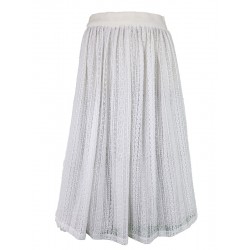 70 cm - Dirndl-Schürze aus Spitze mit Schließe in weiß von Berwin