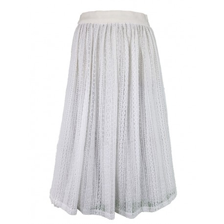 70 cm - Dirndl-Schürze aus Spitze mit Schließe in weiß von Berwin