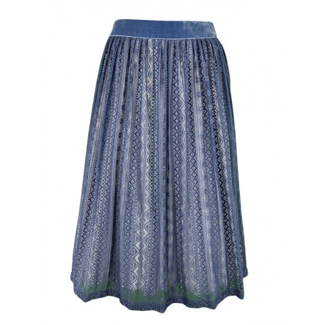 70 cm - Dirndl-Schürze aus Spitze mit Schließe in jeans von Berwin