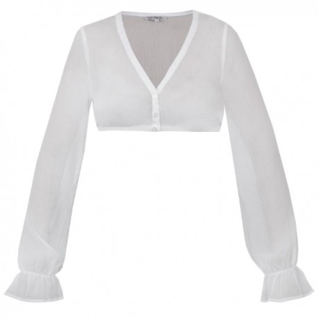 Marjo - Dirndlbluse Anstein weiß mit Ballonarm