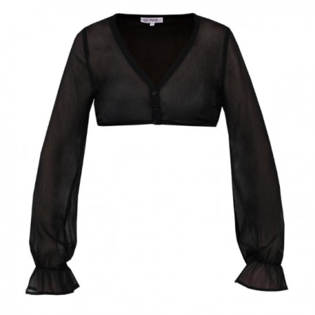 Marjo - Dirndlbluse Anstein schwarz mit Ballonarm