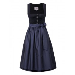 Marjo - Dirndl Obing Marine mit Babycord - 75 cm