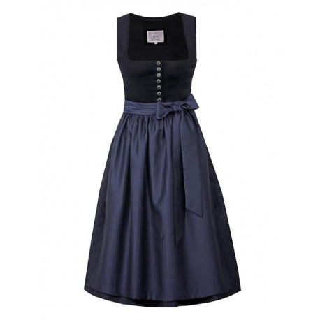 Marjo - Dirndl Obing Marine mit Babycord - 75 cm